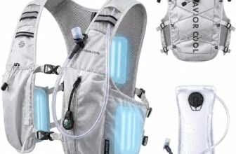 180-Min Cooling Running Hydration Vest with 3 Removable Packs 2L BPA-free PEVA bladder, 10L multi-pocket storage, 420D ripstop fabric, adjustable fit for endurance sports