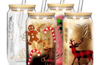 18oz Christmas Mugs with Lid and Straw