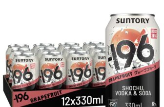 196 Suntory: Grapefruit. Shochu & Vodka Ready To Drink Cans. 12x330ml 6% ABV