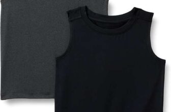 2 Pack Amazon Essentials Boys Tech-Stretch Muscle Vest 6-7 Years – Black/Graphite Heather