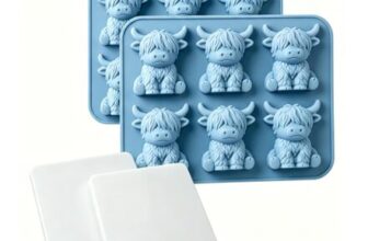 2-Pack Mini Highland Cow Silicone Ice Molds with Lids