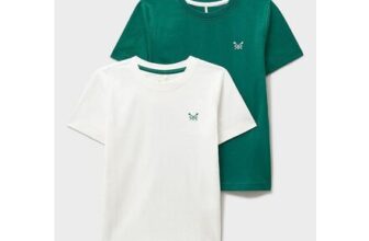 2 Pack Plain T-Shirts in White and Green
