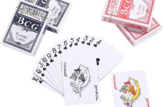2 Pack Set Playing Cards, Plastic Coated Playing Card – Vibrant Red & Blue Decks – Ideal for Play Fish, Poker, Pinochle Card Game, Great Travel Companion, Present & Toys for Boys, Girls & Adults