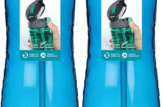 2 Pack Sistema Hydrate Quick Flip Water Bottle 800 ml BPA Free Water Bottle with Straw (Assorted Colours)