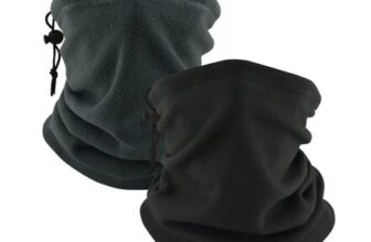 2-Pack Winter Fleece Neck Warmer, Windproof Drawstring Gaiter, Unisex