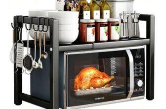 2-Tier Expandable Countertop Microwave Rack