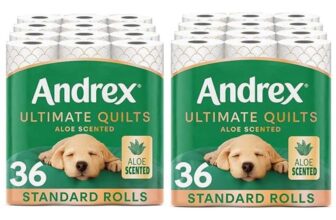 2 x Andrex Ultimate Quilt Toilet Roll – 36 Toilet Rolls with Aloe Vera Fragrance, 3-Ply (£32.10 / £29.63 with S&S)