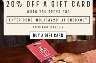 20% off Gift Cards when spending £30