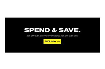 20% off over a £50 & 30% off over a £100 & 40% off over a £150 Spend Offer