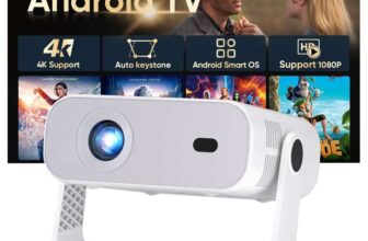 2026 New Smart Projector Built-in Apps, Android 14, Native 1080P 4K Supported WiFi 6 Bluetooth – Sold by HuaQian Tech / FBA