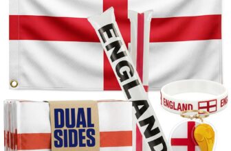 2026 World Cup Supporter Set Bunting, Thundersticks, Wristband & Keyring Football Fan Set for World Cup, Parties & Events, USA/Mexico/England