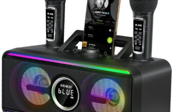 216 Bluetooth Karaoke Machine for Adult Kid with Storage and Charging Station, Powerful Karaoke System, 12H Playtime, Rechargeable Wirless Microphone, Support USB/AUX Indoor Outdoor