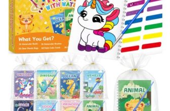 24 Watercolour Colouring Books for Kids 3-8 with Paints
