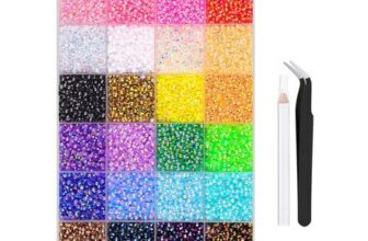 24000pcs Nail Art Rhinestones, 24 Colors, Includes Tweezers and Pen