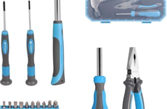 25 Piece General Household Tool Set with Plastic Storage Toolbox, tool box for Home, Garage, Office