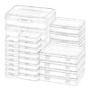 28-Pack Rectangular Plastic Storage Boxes with Lids and Labels