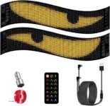 2PCS LED Devil Eyes for Windshield,14.72×3.62 Programmable Flexible LED Matrix Panel, APP & Remote Control DIY Custom Animated, IP65 Waterproof LED Screen for Cars SUV Trucks Sign Cool Accessories