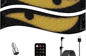 2PCS LED Devil Eyes for Windshield,14.72×3.62 Programmable Flexible LED Matrix Panel, APP & Remote Control DIY Custom Animated, IP65 Waterproof LED Screen for Cars SUV Trucks Sign Cool Accessories