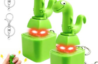 2PCS Lizard Keyboard Fidget Toys, Lizard Button Keyring, Lizard Clicker Fidget Toy with Quacking Sound & Light, Funny Sensory Stress Toys for Kids Adults Anxiety Relief Gifts