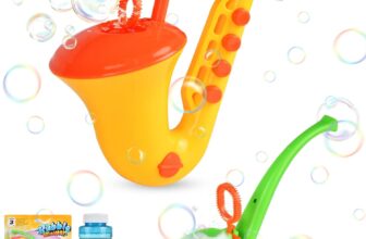 2Pcs Bubble Machine Toys Set, Saxophone Bubble Gun & Pipe Shaped Bubble Blower with Bubble Solution, Kids Outdoor Bubble Toys for Summer Party, Backyard Fun, Birthday Gifts, Reusable Bubble Makers