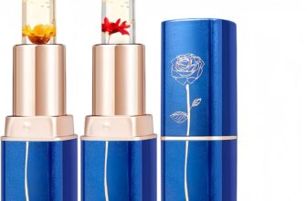 2Pcs Colour Changing Lipstick,Long-Lasting Moisturizing Balm for Cracked Lips,Glossy Temperature Color Change Moisturizer,Clear Hydrating Tinted Lip Balm,Gift for Women,Lip Gloss,Yellow&Red,1g