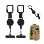 2Pcs Retractable Phone Lanyard with Locking Carabiner