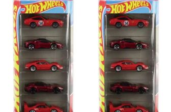 2x Hot Wheels Toy Ferrari Cars, Die-Cast 5-Pack in 1:64 Scale (or mix with other Toy) – Free C&C