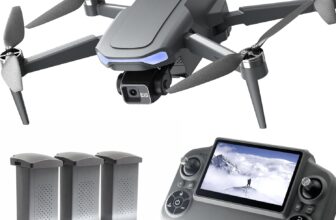 3-Axis Gimbal GPS Drone with 4K Camera, 4.5 HD Screen Remote Controller, 90-Min Flight Time with 3 Batteries, 10000FT Range, Auto Return, Follow Me, Brushless Motor, Foldable Quadcopter – Under 249g