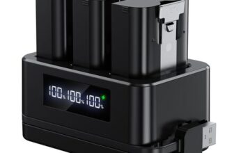 3 Batteries and Digital Charging Station for Video Doorbell 2/3/4