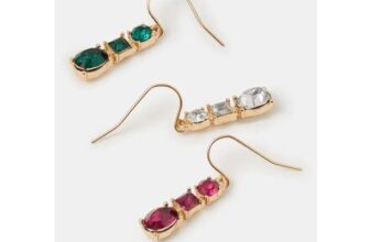 3-Pack Gemstone Drop Earrings
