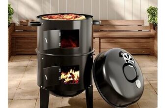 3-in-1 Portable Outdoor Charcoal BBQ Grill Smoker