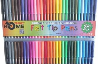 30 Pack Felt Tip Pens Multi Colour Fibre Tip Pens for Kids Drawing & Colouring