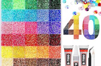 30000 Pcs 4mm 40 Colors Bedazzling Kit with Glue & Pen – Flat Back Nail Art Rhinestones Gems Crystals Resin Bedazzler Kits, for DIY Crafts Books Clothes Shoes Bottles, for Girls Women