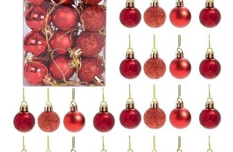 30mm 12Pcs Red Shatterproof Christmas Tree Baubles