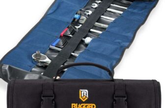 32 Pocket Tool Roll Organizer – Wrench Organizer & Tool Pouch – Wrench Roll Includes Pouches for 10 Sockets