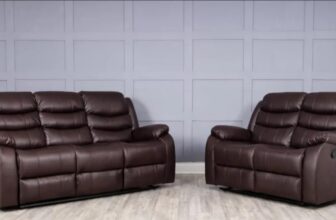 32 Seater Roma Manual Recliner Sofa Brown Leather Aire Reclining Lounge Suite