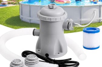 330 GPH Pool Filter Pump Above Ground, 24W Swimming Pool Filter Pump with Hose, Clear Water Circulation, Low Noise, Durable Abs, Quiet Sealed Abs Design for Small to Medium Pools