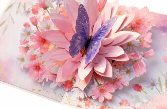 3D Pop Up Flower Birthday Cards for Mum Luxury Butterfly Greeting Card for Wife Girlfriend Handmade Romantic Anniversary Card for Valentines Day, Mothers Day, Anniversary, Birthday