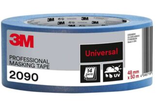3M Professional Masking Tape 2090, Universal Surfaces, 48 mm x 50 m – UV stable, Water Resistant, For Indoor & Outdoor Painting & Decorating