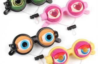 4 PCS Crazy Eyes Novelty Glasses, Funny Googly Eyes, Prank & Party Favors, Interactive Blinking Prank Toy for Party, Cosplay & Photo Props