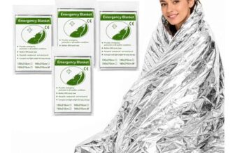 4-Pack Emergency Foil Blankets, Silver Thermal Survival