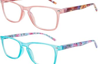 4 Pack Ladies Reading Glasses Blue Light Blocking, Anti Glare Stylish Spring Hinge Readers for Women