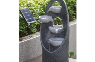 4-Tier Solar Powered Garden Water Fountain