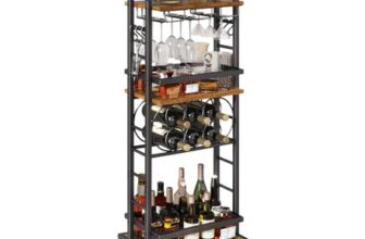4-Tier Wine Rack Bar Cart with Wheels