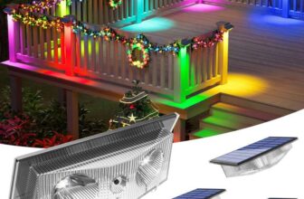4 pack NATPOW Solar Wall Lights Outdoor Garden, Solar Fence Lights RGB Colour Changing Sold by LKA2 Store / FBA
