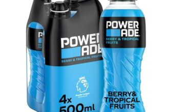 4 x 500ml Powerade Berry & Tropical Sports Drink Bottles (Nectar Price)