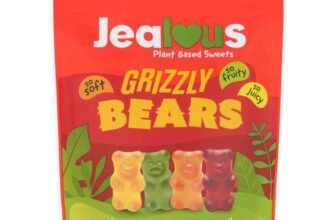 4 x JEALOUS SWEETS Plant based Grizzly Bears 125g (£4.20 S&S) 4 for 3 offer