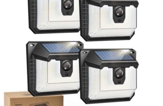 4 x Philips Solar Lights Motion Sensor 120 LEDs Solar Powered Security Lights,3 Lighting Modes, Waterproof, sold by Favourline-UK / FBA