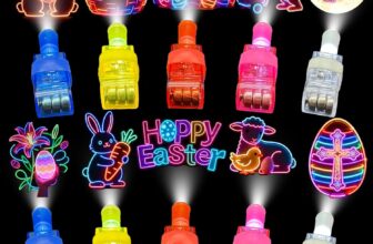 40 PCS Easter Party Favours Neon Glow Light Up Finger Lights Toys, Glow in The Dark Rave Accessories for Easter Party Basket Stuffers, Night Events & Festivals