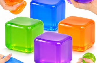 4PCS Cube Squishy Toys, Nice Ice Cube Stress Balls for Adults & Kids, Sensory Squeeze Fidget Cubes for Autism, Anxiety Relief, Focus, Hand Exercise & Stress Relief Toy (P) (P)